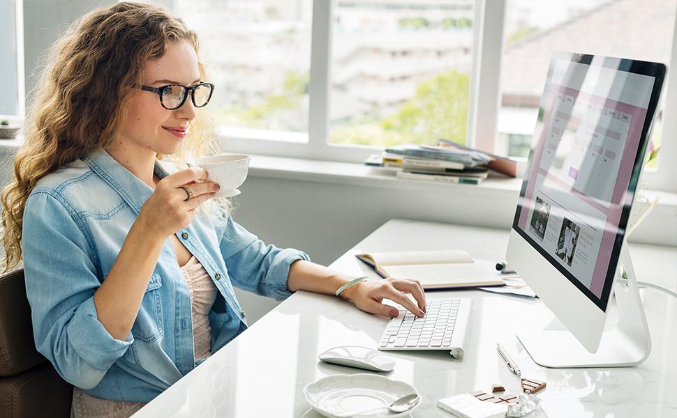 Progressive Multifocal Reading Glasses for Women Men, Anti Blue Light Computer Readers with Spring Hinges