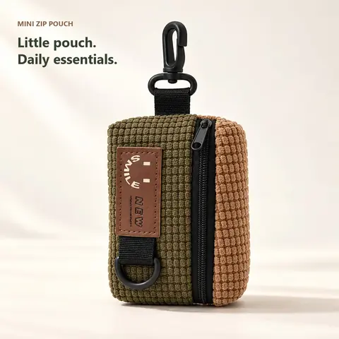 2027 Portable Small Compact Bag with Zipper, 1 Count Lightweight Coin Purse, Multipurpose Earphone Bag, Storage Bag for Home & Travel
