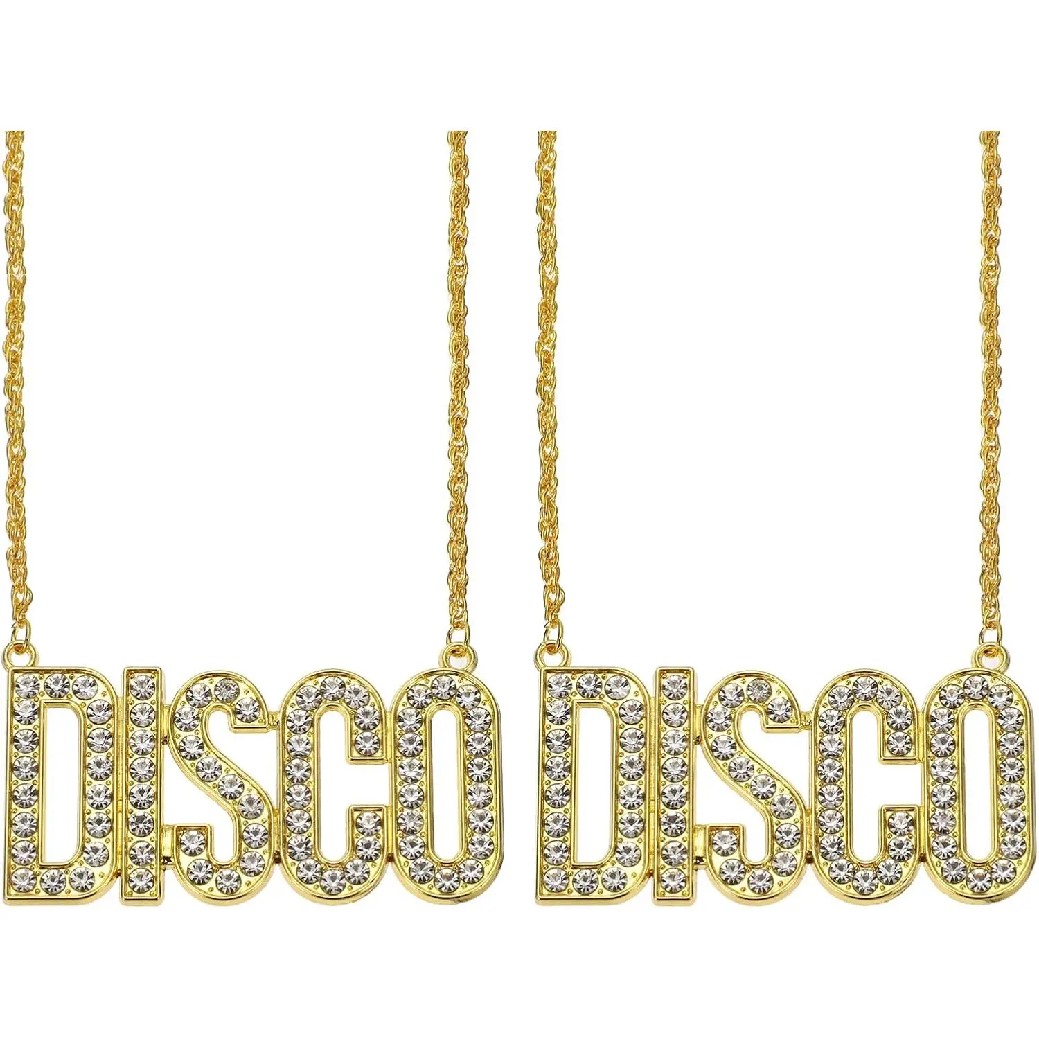 Disco Necklace for Men, 70s Disco Outfit Chain Necklaces Accessories for Men Women 50S 60S 80S Theme Party