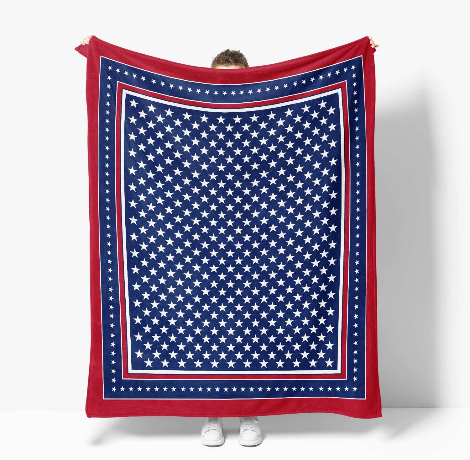 Horaldaily 4th of July Flannel Blanket Throw, Patriotic Veterans Day American Flag Soft Fuzzy Plush Cozy Fleece Blankets for Couch Sofa Bed Decor, Ideal Gifts for Kids Adults 50x60