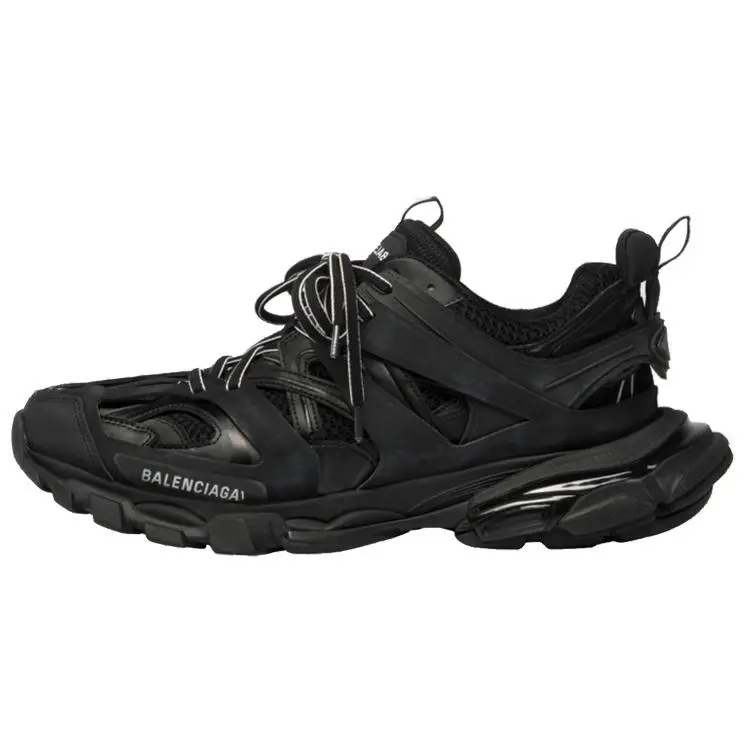 Balenciaga Track 1.0 Sneakers for Men – Distressed Black Dad Shoes, Casual Running Style Verifiable, with credentials and supporting global authentication