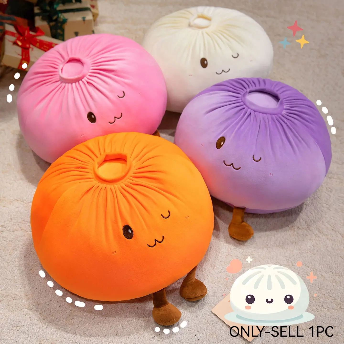 Cute Cartoon Baozi Plush Pillow, Soft Filled Baozi Stuffed Toy, Large Baozi Doll Home Decor, Perfect Gift for Couples, Birthday, Christmas