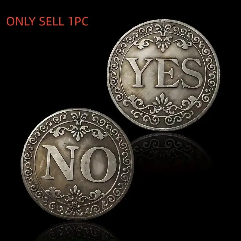 Vintage Style Dual-Sided Yes No Decision Coin, Collectible Souvenir, Home Decor or Unique Gift, Perfect for Any Occasion