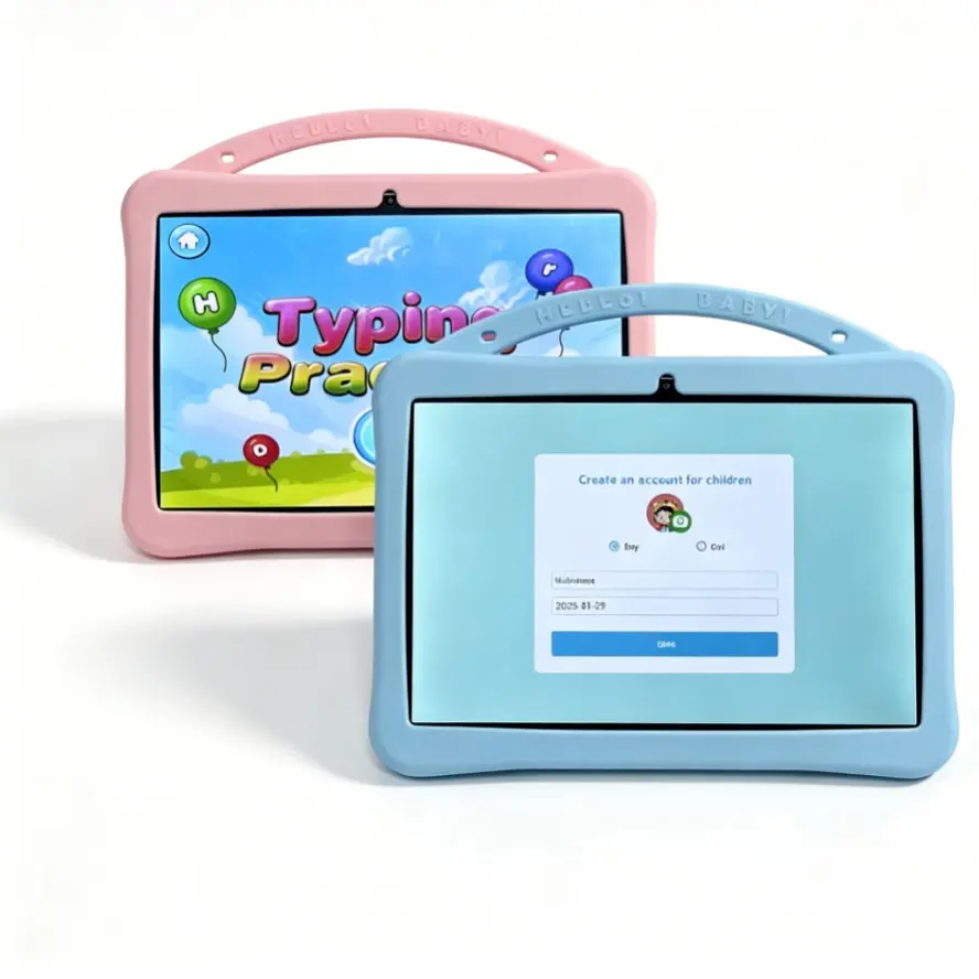 Nezha 10.1 Inch Learning Tablet, HD Touchscreen, 32GB Storage, Cartoon Silicone Case, Dual Use for Study and Entertainment