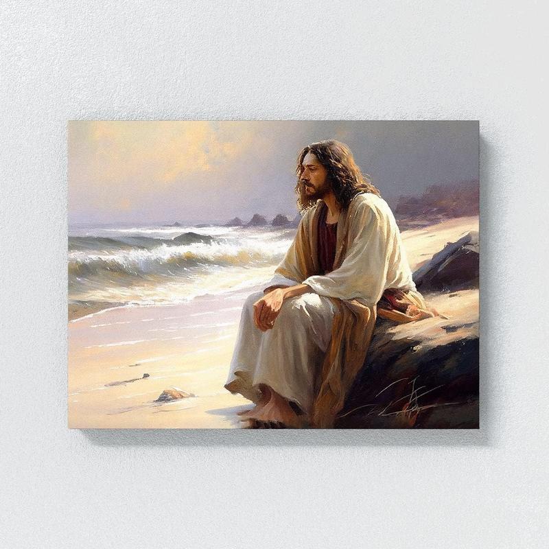 1 Count Sense Canvas Jesus 1 Canvas Art - Home Decor Wall Art Print Poster Painting Large 16x12inch Frameless