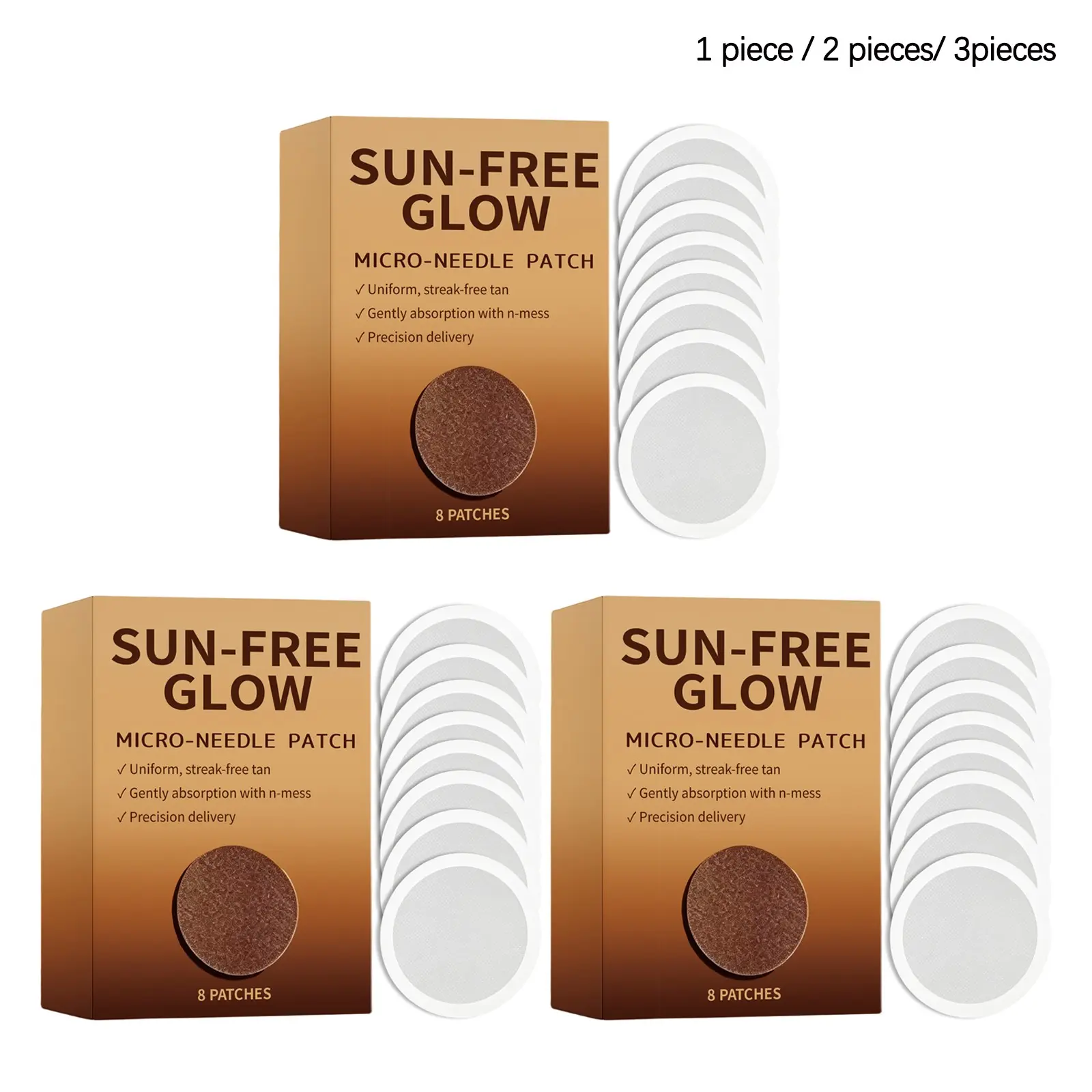 Sunless Bronzing Patches (8pcs/8pcs*2/8pcs*3), Summer Outdoor Beach Sunless Tan, Natural Glow, Bronzing Patches for Wheatish Skin, Body Care