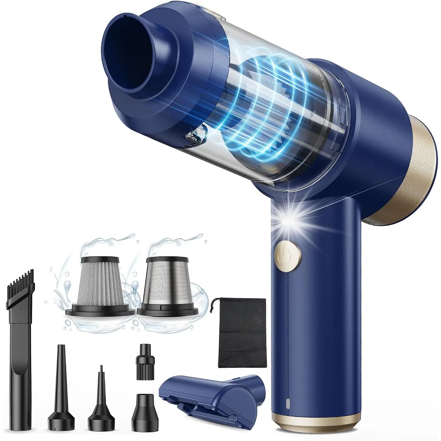 Vacuum Handheld Vacuum Cleaner, 15000PA Suction, Mini Vacuums with Air Duster and Blower, Portable Hand Held Vacuum for , House, Crumbs, Hair (Blue)