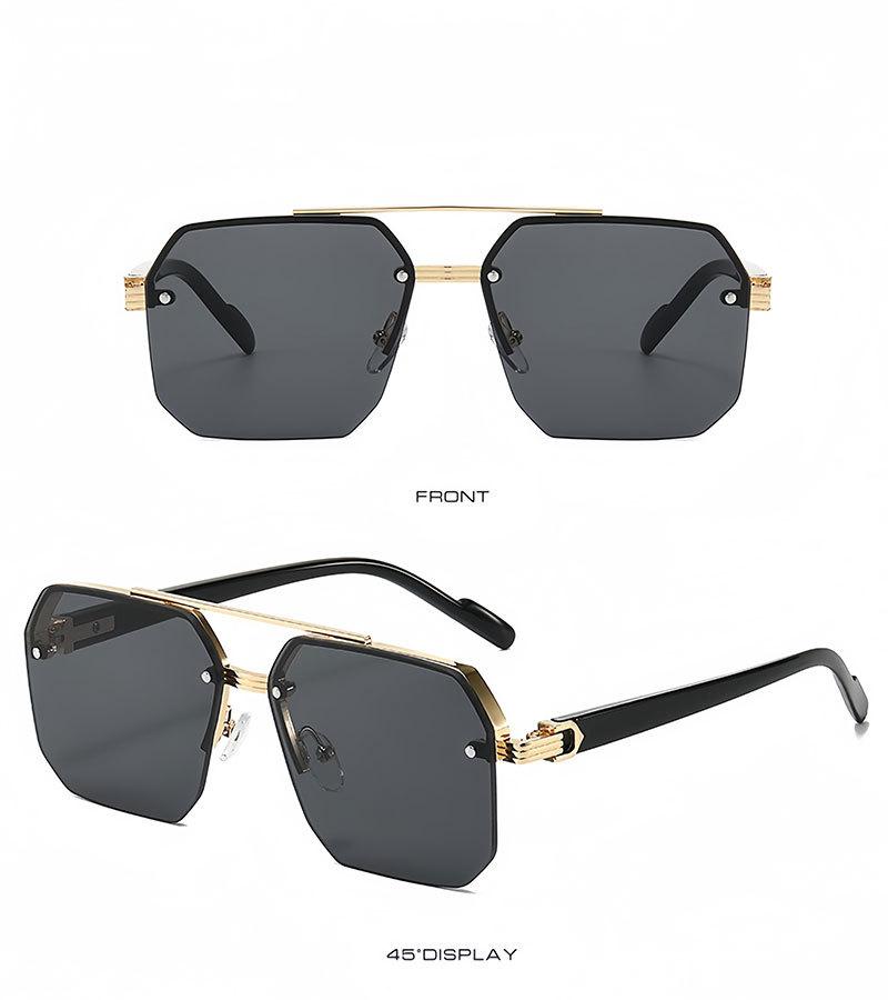 Large-face slimming high-end half-frame sunglasses for men, UV protection, new model for driving