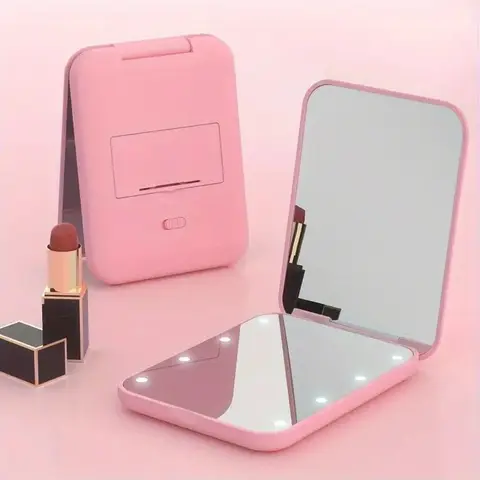 Portable Handheld LED Light Makeup Mirror, 1x/3x Magnification LED Light Mini Travel Makeup Mirror, Compact Mirror with Light, Lighted Makeup Mirror, Magnifying Mirror with Light, Makeup Mirror with Lights, Suitable for Gift Giving