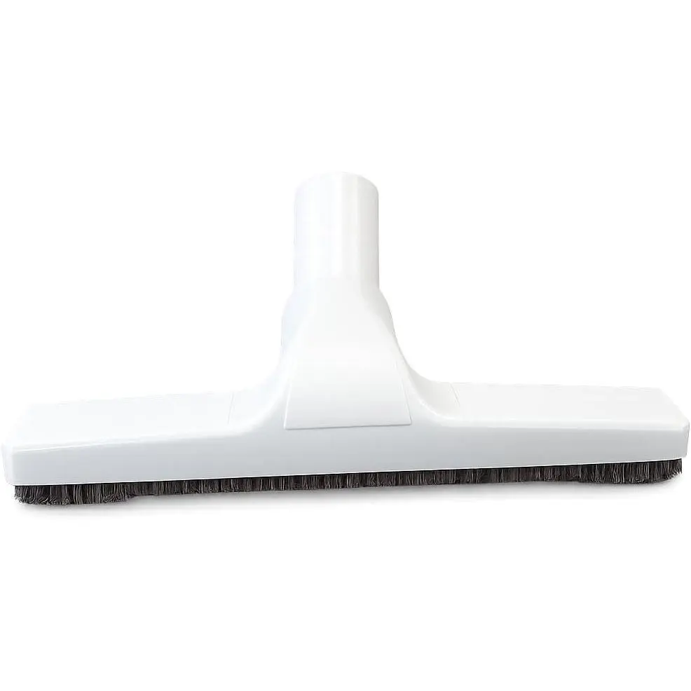 Lightweight Plastic Floor Brush with Horse Hair Bristles, 10-Inch Wide Cleaning Path, 1.25-Inch Vacuum Cleaner Wand Attachment, White
