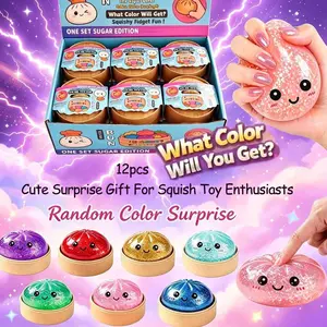 12 glitter dumpling soft rubber toys, real bread dumpling stress relief set, crazy fun ball toys, cute sensory toys for stress relief, relieve anxiety and hand relaxation, birthday gift