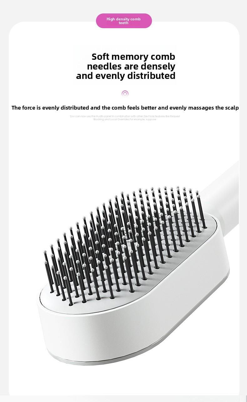 Luxury upgraded version, featuring a push-button cleaning design, suitable for women with long hair, popular air cushion massage comb