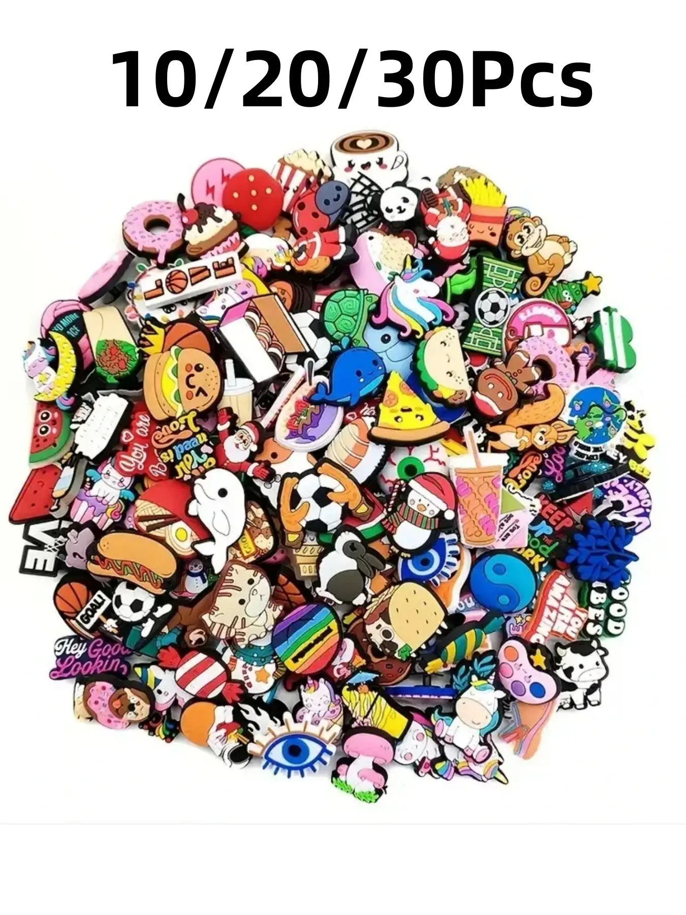Hot Sale 10-30 Pieces/Units Anime Cartoon Mixed Random Pack Shoe Accessories, Decor, DIY Crocodile Shoe Accessories, Shoe Charm Set, for Men and Women, Adorable DIY Accessories, Perfect Holiday Gifts for Casual Wear, Commuting, and Camping