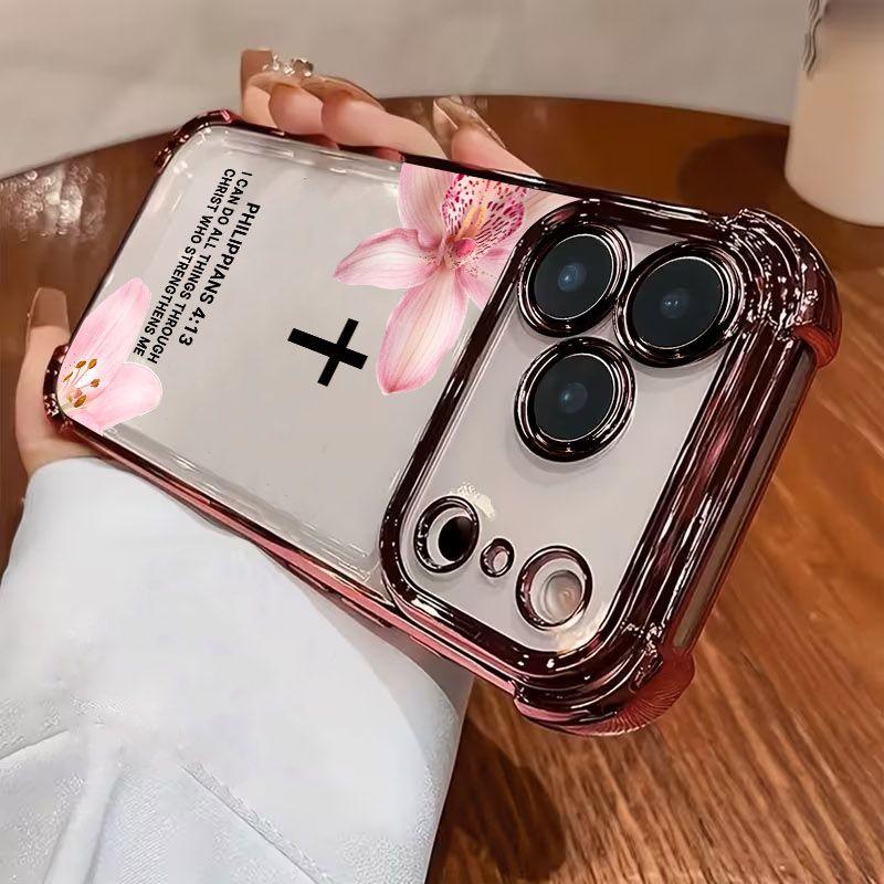 The Newly Designed Electroplated Transparent Creative Patterns Phone cases Case Compatible with iPhone 17 Air 16 15 14 13 12 11 Pro Max Plus xs max Featuring Strengthened Four Corners Soft Back for Drop Protection 2D printing Protective Cellphone