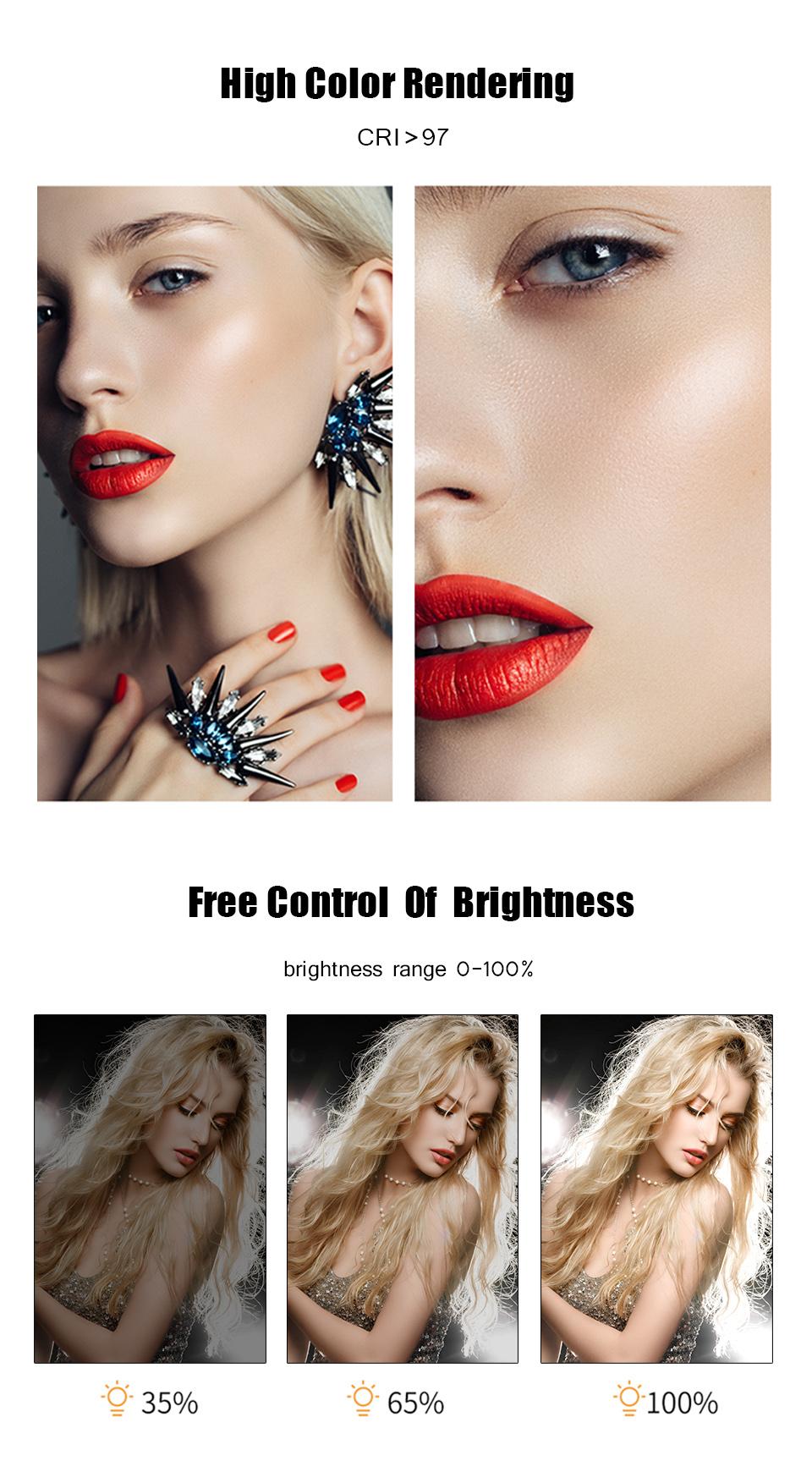 LED Video Light Kit with Adjustable 43.3" Tripod Stand and Phone Holder - USB-Powered On-Camera Lighting for Content Creation, Non-Waterproof, Versatile Use, No Battery Required