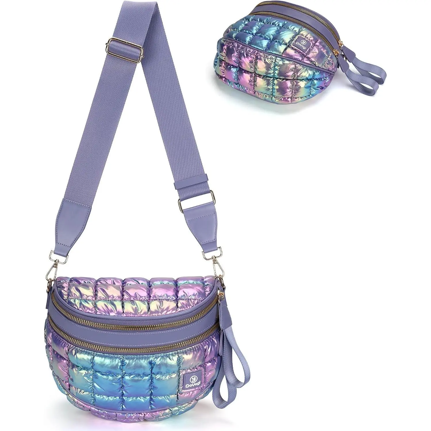Puffer Crossbody Bum Bags for Women,Small Crossbody Bags for Women,Quilted Purse for Daily Travel,4.8L compact size,mom bag,small structured bum bag,Puffy Checkered Fanny Pack