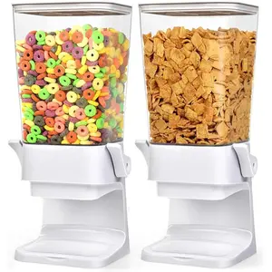 2 Pack 5.5Qt Large Countertop Cereal Dispenser Storage Container for Pantry Kitchen Organization, Stores Dry Food Snack Nut Candy Oatmeal Granola