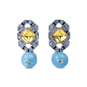 Women's Vintage Lead-free Zinc Alloy Customized Zircon Earrings Waterproof Ear Women Fashion Jewelry Earrings