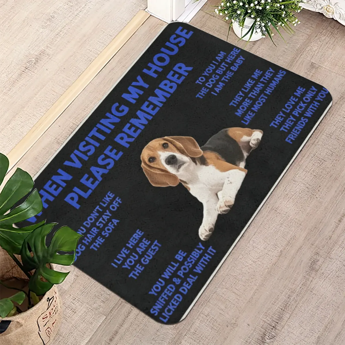 Beagle Dog Doormat Non-Slip Kitchen Bath Mat Living Room Door Floor Entrance Carpet Rug