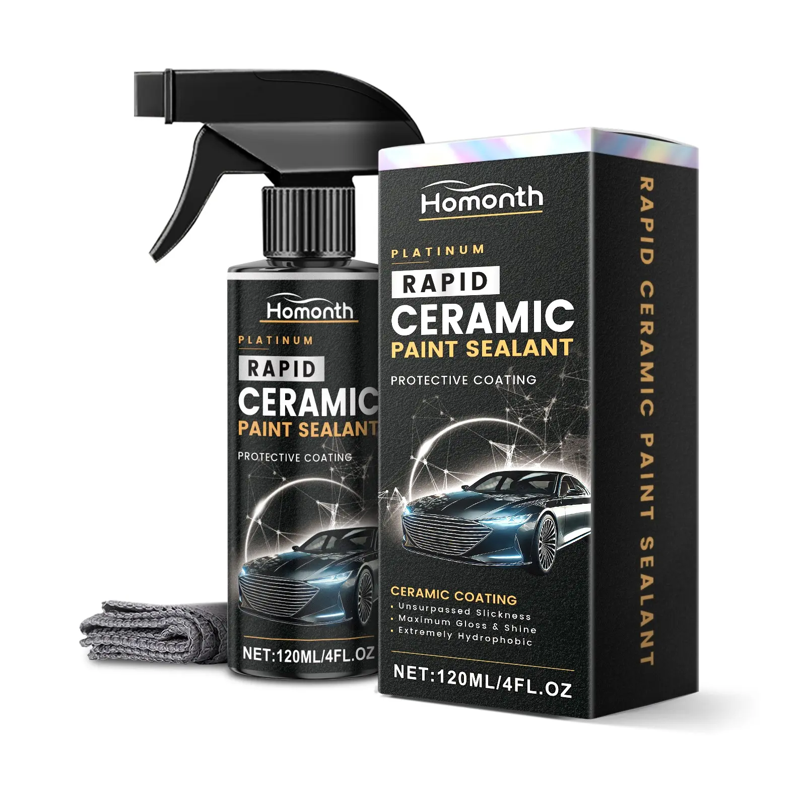 Car Gloss Coating Spray, Windshield Spray, Glass Rain Repellent Hydrophobic, Long-Lasting Anti-Dirt Cleaning, Clear Driving Vision, Automotive Care Product