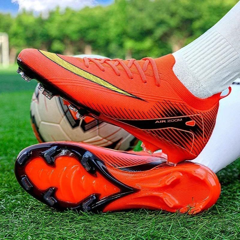New Men Football Boots Cleats Shoes Soccer Long Spikes Training Ultralight Outdoor Drop Soccer Shoes FG Non-Slip