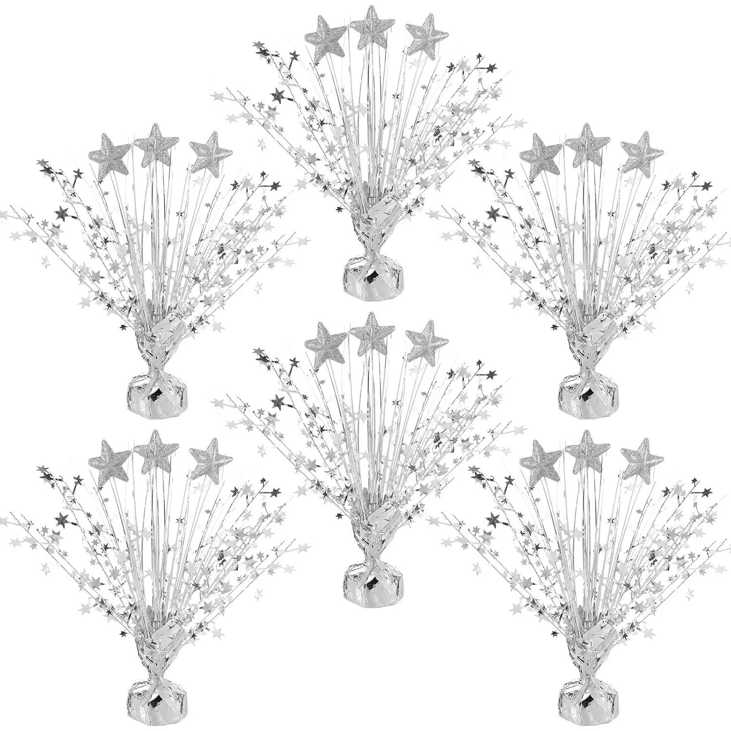 6 count Metallic Foil  Centerpiece  Table Party Decoration Burst Centerpieces Table Decor for Party Birthday Wedding Anniversary Memorial Dining Graduation Holiday Supplies()