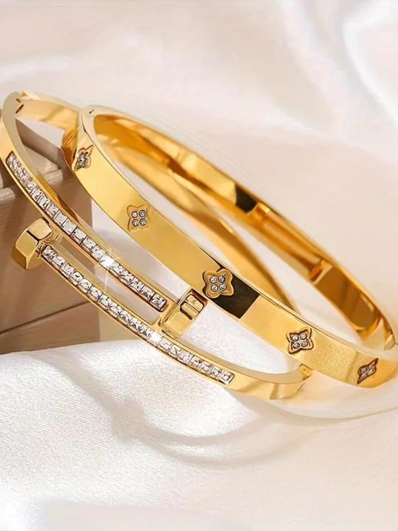 Fashionable Stainless Steel Bangle for Women & Men, Elegant Versatile Jewelry as a Gift, Classic Accessories for Daily Wear