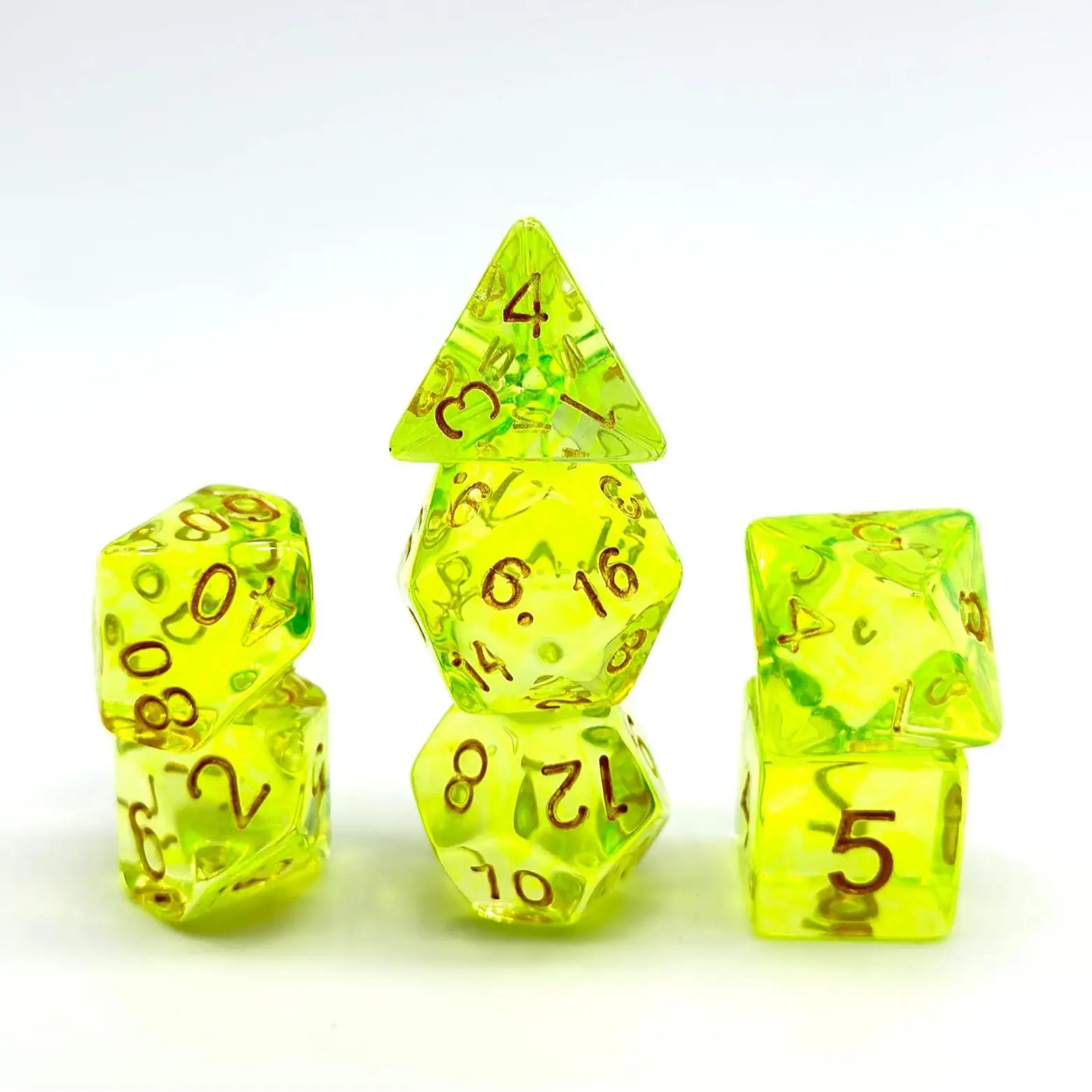 Red DND Dice Set 7PCS Filled Resin Polyhedral D&D Dice W/Iridescent Mylar Inclusion Role Playing Dice with Dice Bag Compatible with Dungeons and Dragons Gift