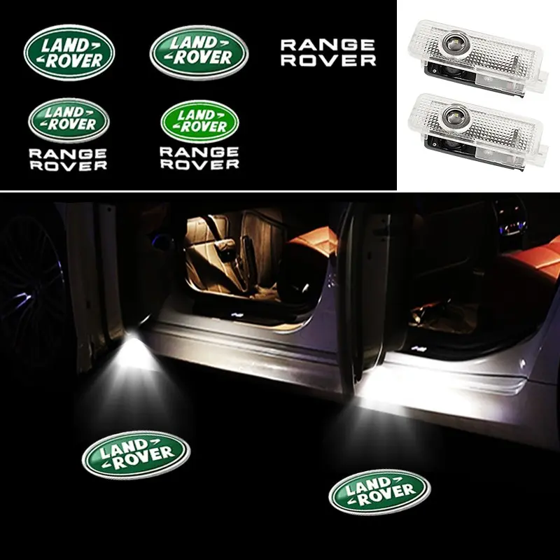 2Pcs HD LED Car Door Projector Welcome Lights for Land Rover Range Rover Sport L320 L494 Vogue L322 L405 Evoque Velar Discovery 3 4 5 L319 L462, Puddle Lamp