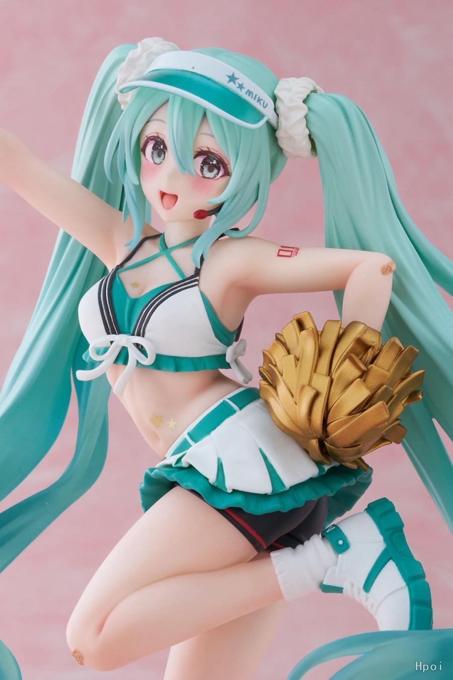 18cm Fashion Hatsune Miku Anime Figure Cheerleader Hatsune Miku Action Figures Kawaii Girl Figurine PVC Collection Model Toys