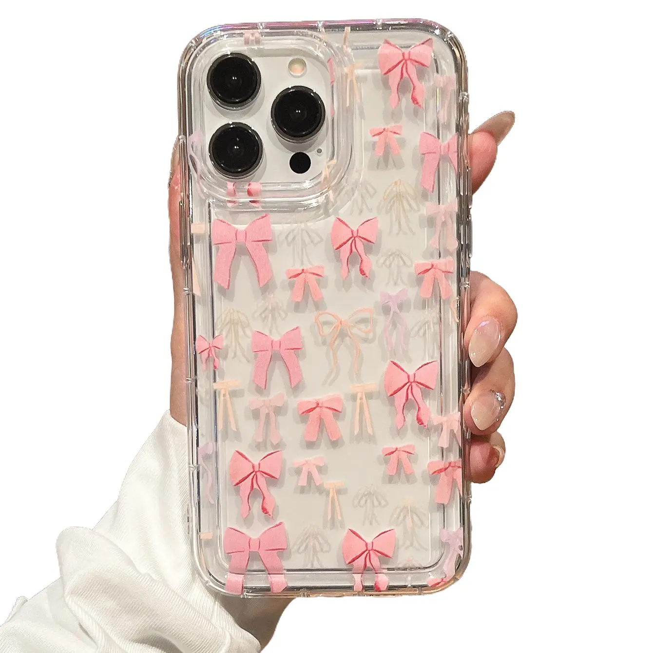 Bowknot Pattern Phone Case, Portable Cute Phone Protective Cover, Shockproof Phone Accessories Compatible with iPhone & Samsung, Casing