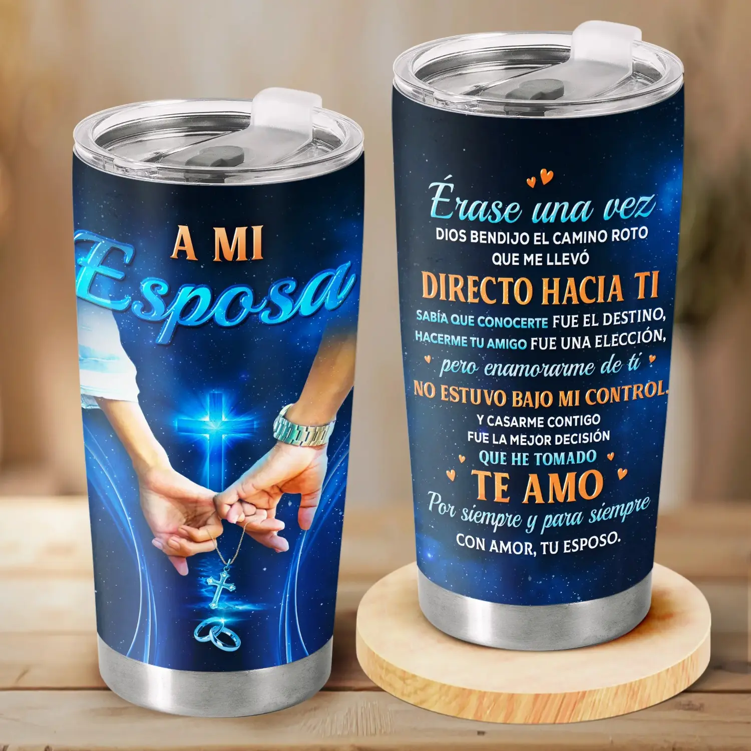 SMS-20 oz Insulated Vacuum Flask Tumbler with Lid - Christian Gift for Wife, Special Reminder of Your Devotion for Valentine's Day, Anniversary