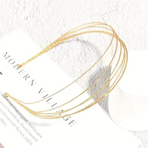 [Golden Hair Headband] 6-Layer Golden Minimalist Thin Headband - 1pc Versatile Hair Accessory for Going Out