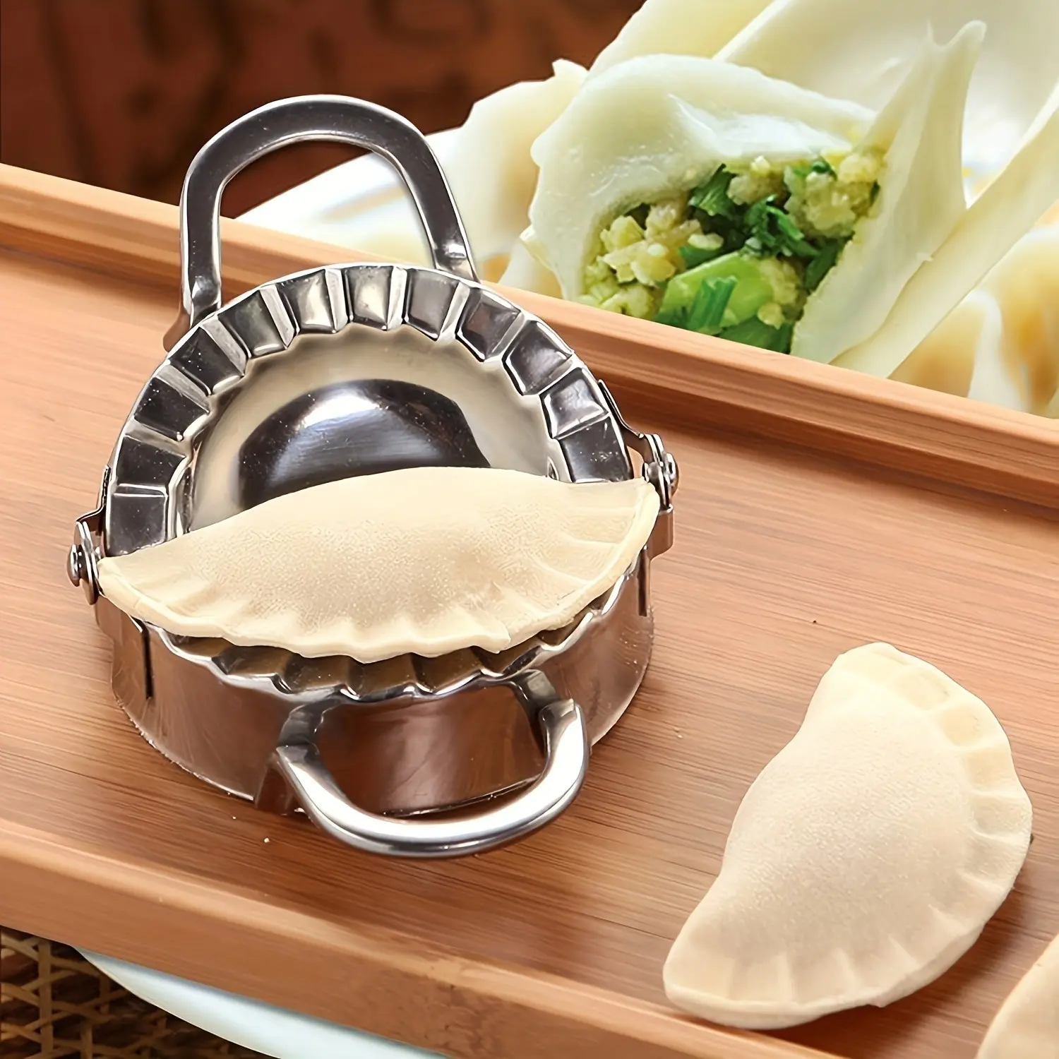 Stainless Steel Dumpling Maker, Easy Dough Pressing Tool, Baking Essential, Perfect for Dumplings, Pies, Pastries, Holiday Gift