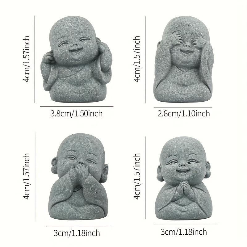 Cute Zen Style Resin Monk Statue, See No Evil Hear No Evil Speak No Evil Design, Perfect for Home and Garden Decor, Indoor and Outdoor Unique Buddha Statue