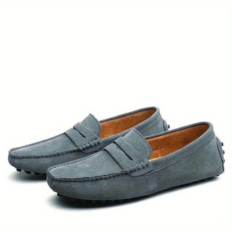 Comfy Men's Solid PU Leather Loafers, Casual Slip On Flat Shoes For Outdoor Footwear men's shoes