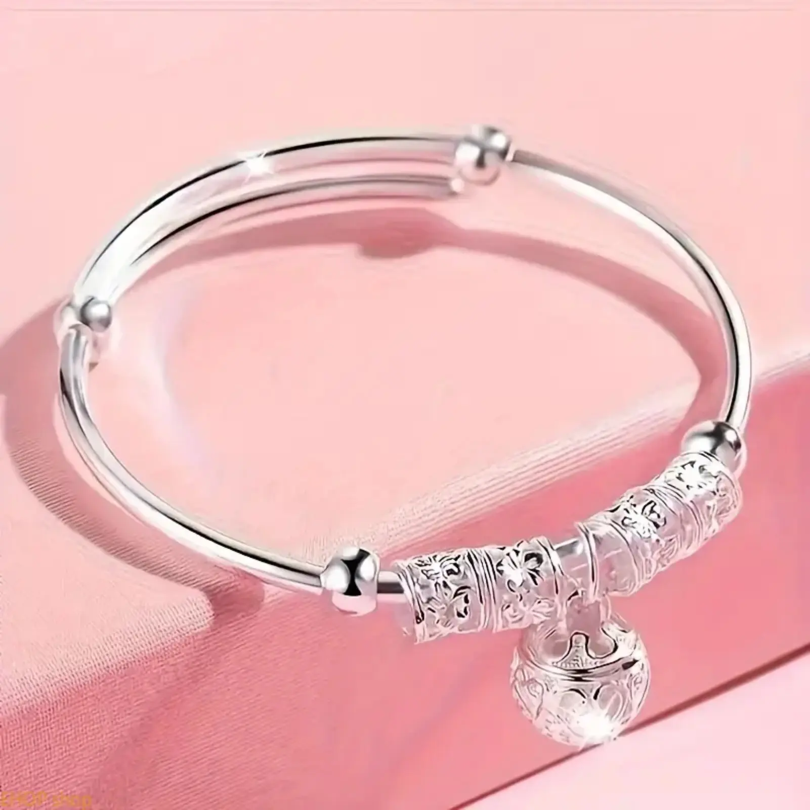 Elegant 925 Silver Lace Design Bracelet With Pendant Fashion Women Jewelry 6cm Length Daily Wear Accessory Ideal For Valentine's Day Holiday Gift