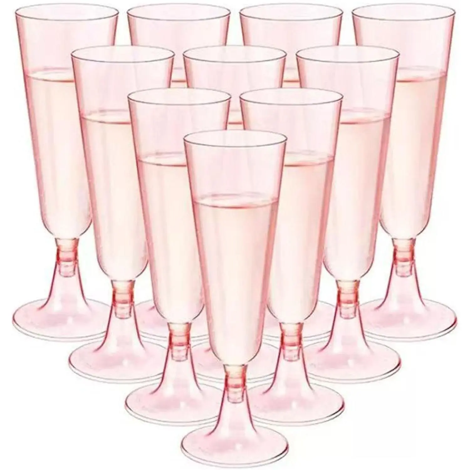 5oz Disposable Plastic Champagne Flutes with Long Stem, 25-Pack Sparkling Drinks Cups for Christmas Party, Wedding & Birthday Home/Festive Disposable Tableware, Party Decor