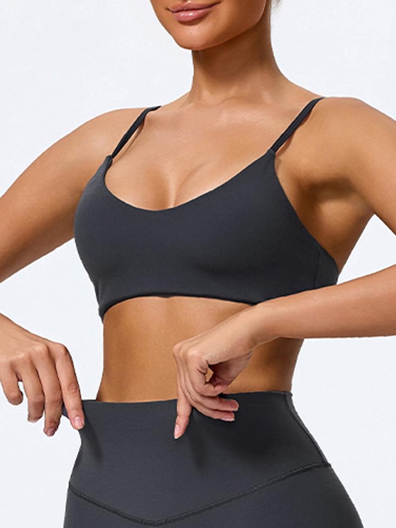 Women's Ultra-Soft Fabric Sports Bra, Tight-Fit Backless Yoga Top, Removable Pads, Ideal for Running & Fitness, Casual Daily Wear