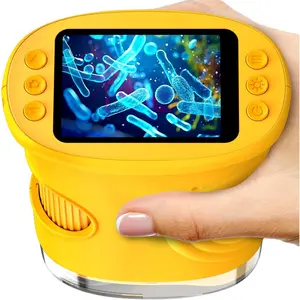 1000X Digital Handheld Microscope, 2.0" IPS Screen Rechargeable Pocket Model, Outdoor Toys STEM Educational Gift for 4-12 Years Kids, Portable Home Supplies Orange Lab Toy