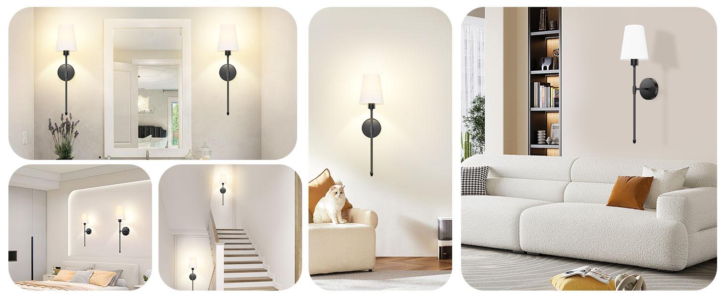 Battery Operated Wall Sconces Set of 2, Rechargeable Sconces Wall Decor with Remote, Sconce Wall Lighting Wireless, Wall Lamps no Wiring for Bedroom, RGB Dimmable Wall Lights for Living Room