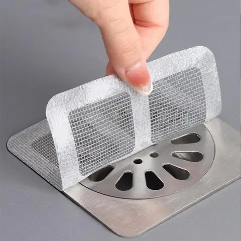 10-Pack Hair Stopper Stickers, Drain Filter Mesh, Overflow Protector, Essential Bathroom Necessities for Summer Home Bathroom Kitchen, Prevents Clogs