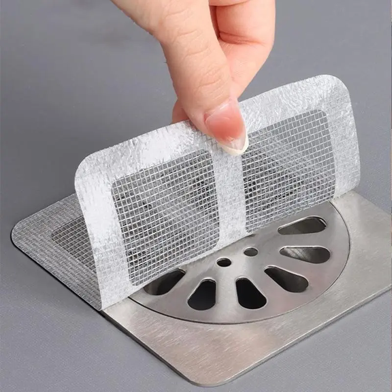 10-Pack Hair Stopper Stickers, Drain Filter Mesh, Overflow Protector, Essential Bathroom Necessities for Summer Home Bathroom Kitchen, Prevents Clogs