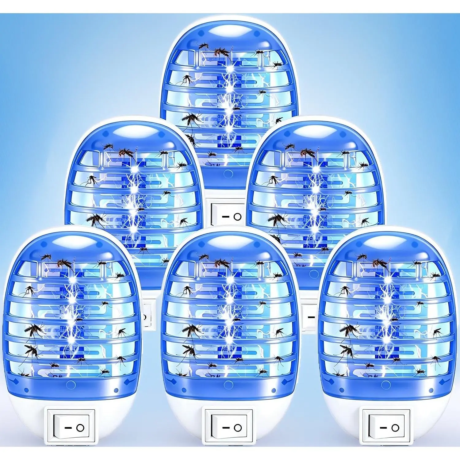 2026 Upgraded Bug Zapper Indoor Plug in Mosquito Zapper Indoor,6 Pack Fruit Fly Trap for Moths and small Insect Baby & Pet Safe Bug Light Mosquito Killer for Nursery & Bedroom Gnats Killer for Kitchen
