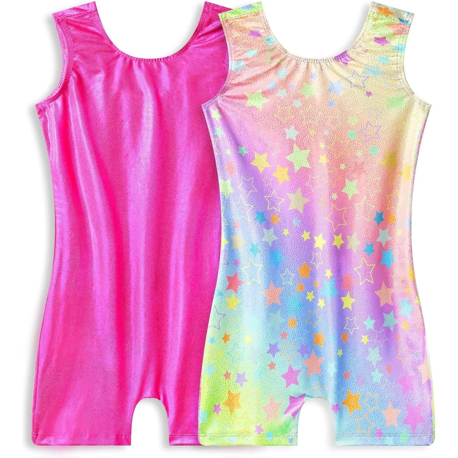 Girls Sleeveless Sparkly Gymnastics Leotards Biketards - Stretch Fabric, Comfortable Fit, Athletic Dancewear Bodysuit for Tumbling & Stage PerformanceGift