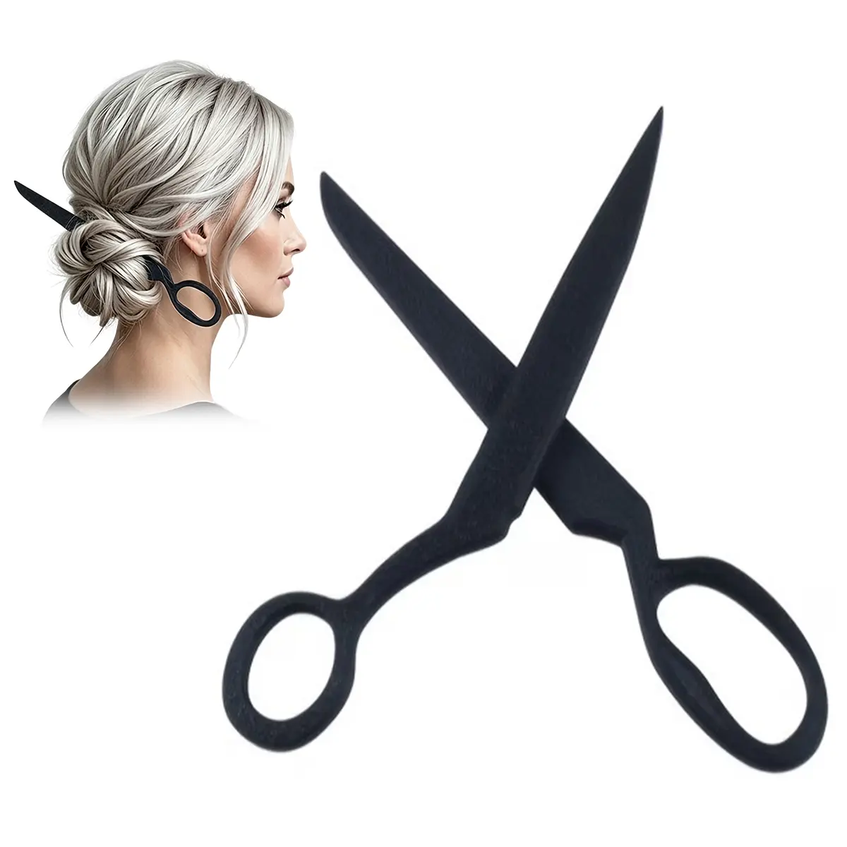 Novelty Scissor Shaped Hair Stick | Cool Aesthetic Bun Hair Pins 3D Printed Hair Accessories for Hairstylist, Women,Graduation Party Birthday Party Favors