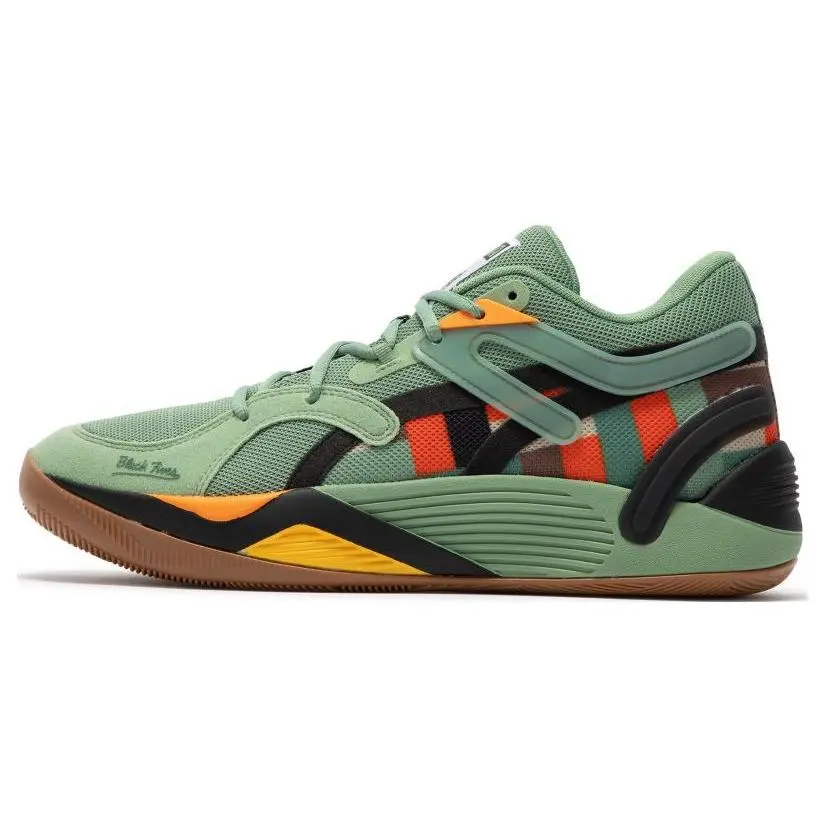 PUMA Trc Blaze Court Black Fives Fashion Versatile Non-Slip Durable Low-Top Basketball Shoes 377583-02
