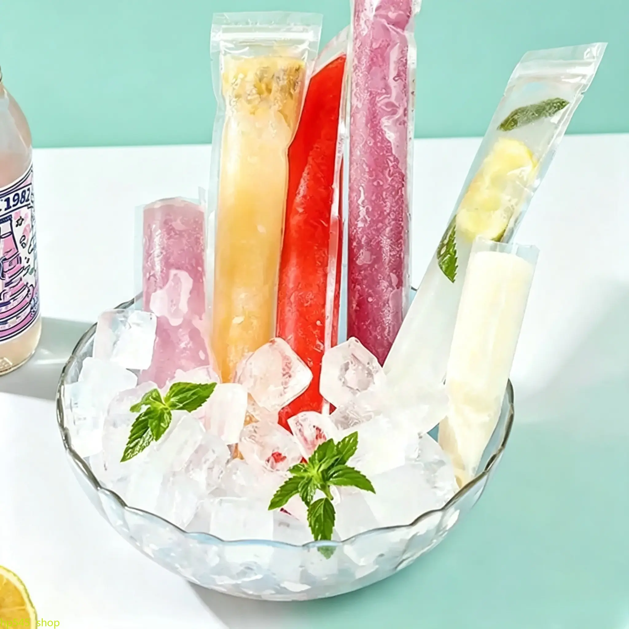100 Pack Food-Safe Plastic Reusable Ice Pop Pouches - Freezer Ready - Ideal for Yogurt, Fruits - Suitable for Outdoor Fun, Travel, All Seasons, Thanksgiving, Hanukkah, Single Serve, Freezer Safe, Halloween