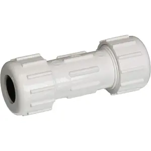 CPC-0500 PVC Compression Coupling, Pipe Connection, IPS Coupling, Compression Fitting, 1/2-Inch IPS UC, White