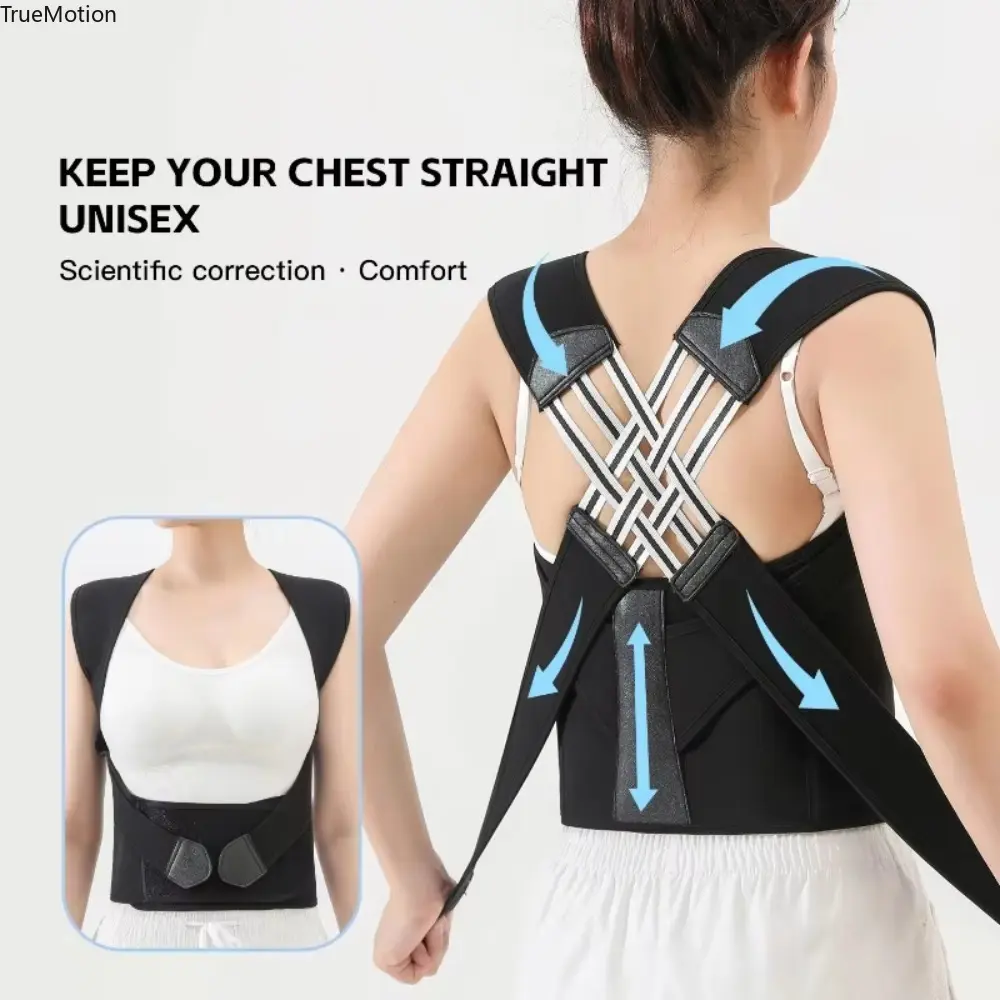 Universal Posture Corrector, Breathable and Elastic Upper Back Brace with Adjustable Shoulder Support for Posture Improvement